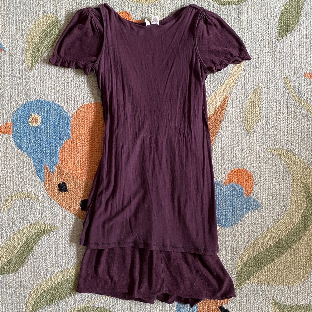 Moth I Anthro I Y2K I Sideswept Sweater Dress I Purple Motif - Picture 12 of 16